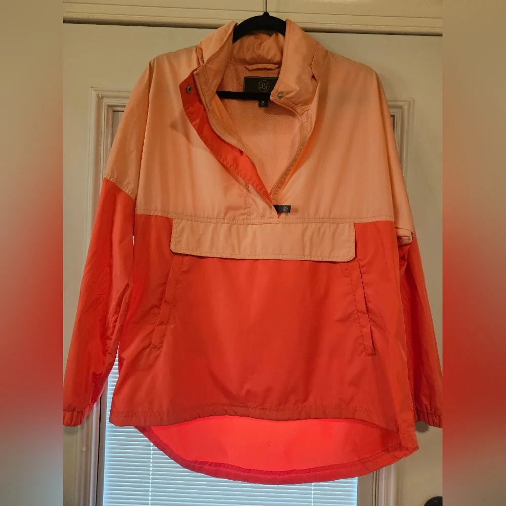 Lauren James M Women's Two-Tone Orange Rain Jacket - Picture 1 of 9